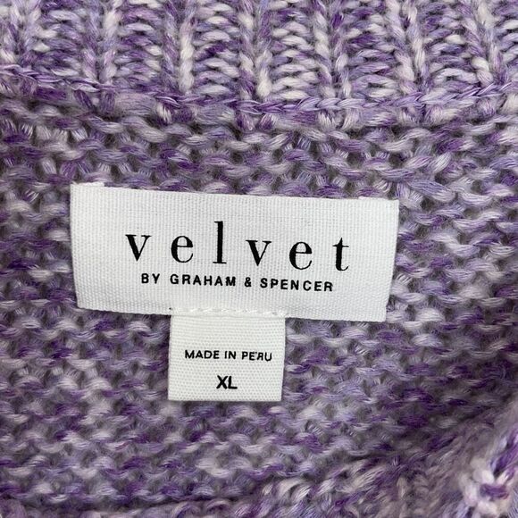 Velvet By Graham & Spencer‎ Womens Colorblock Skylar Sweater Lilac Gray XL NWT - Picture 8 of 11